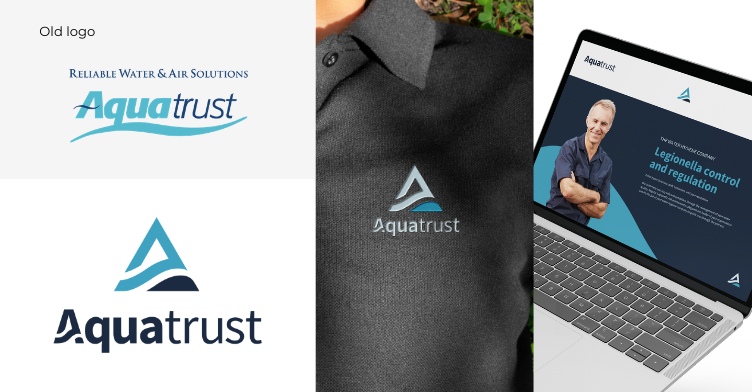 Aquatrust rebrand before and after