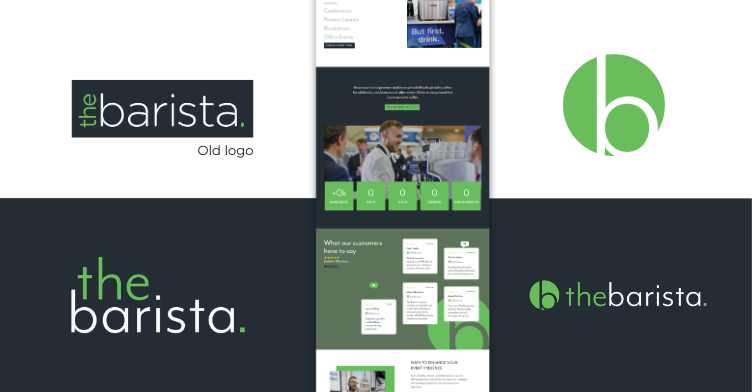 The Barista logo before and after