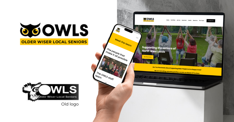 Owls logo before and after