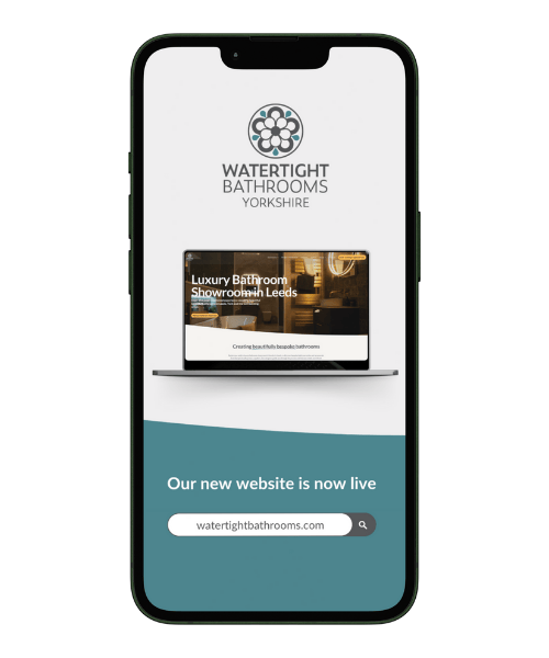 Mock up on Watertight Bathrooms on mobile